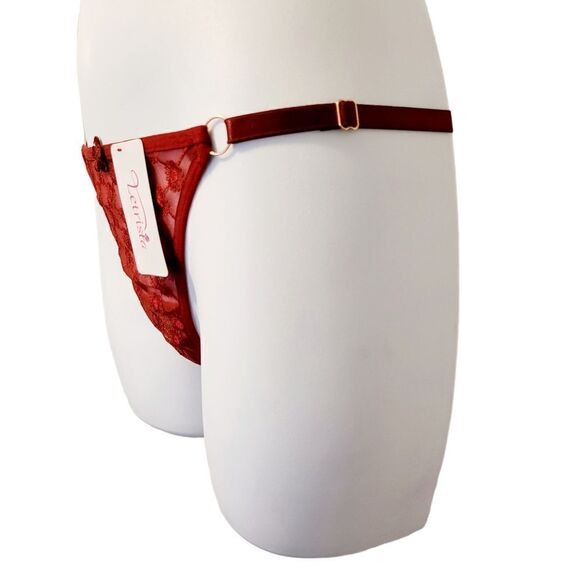 2/$20 Brand New Red Top Fashion Lace T-back Panties One Size - Picture 3 of 4